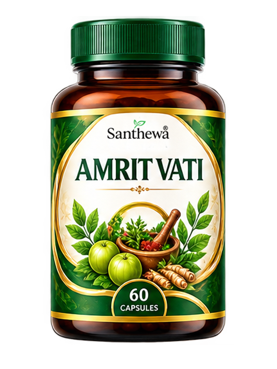 Santhewa Amrit Vati – Ayurvedic Herbal Wellness Capsules 500 mg | 60 Capsules