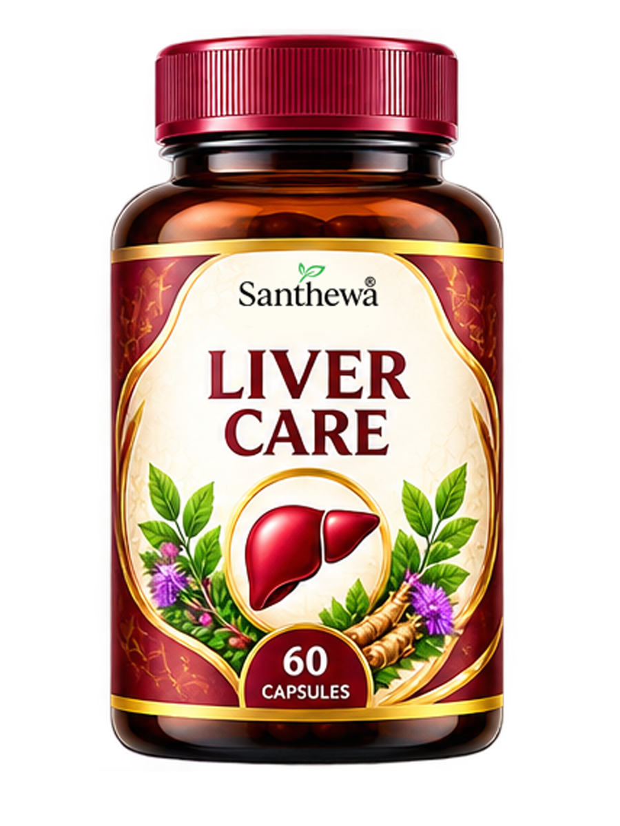 Santhewa Liver Care – Ayurvedic Herbal Wellness Capsules 500 mg | 60 Capsules