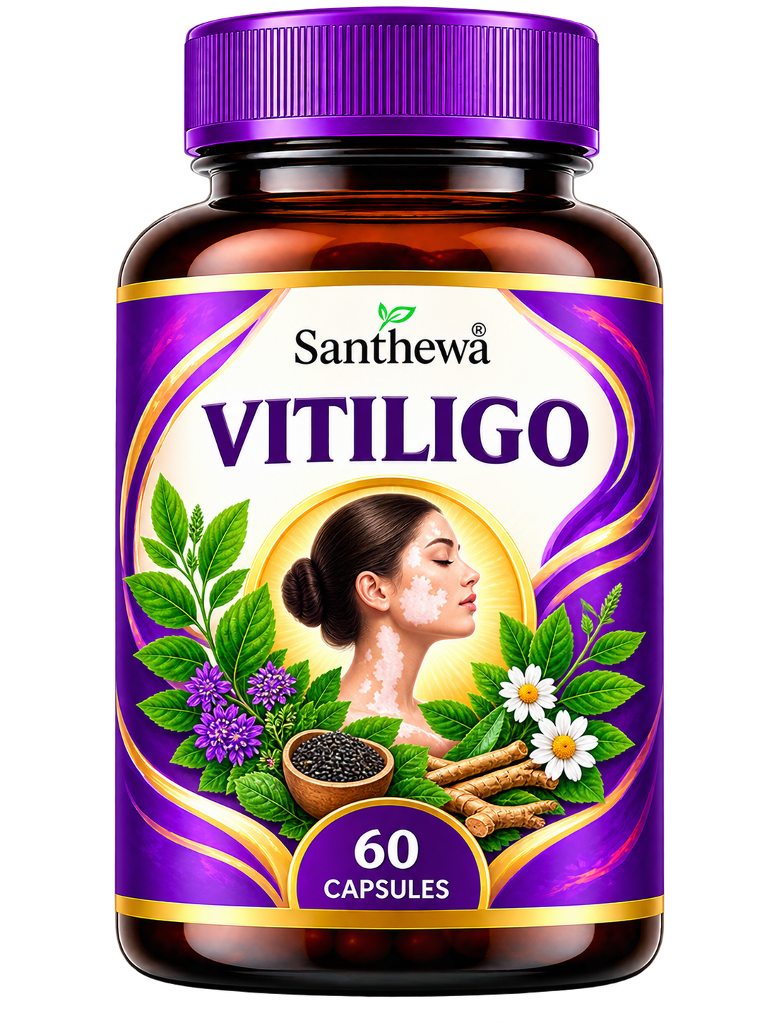 Santhewa Vitiligo – Ayurvedic Herbal Skin Wellness Capsules 500 mg | 60 Capsules